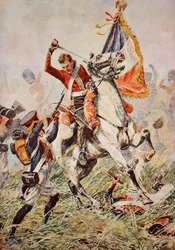 Sergeant Ewart erobert den Adler bei Waterloo, Illustration aus 